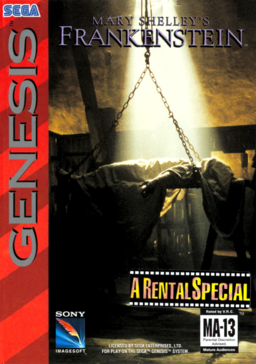 Mary Shelley's Frankenstein box art for Sega Genesis